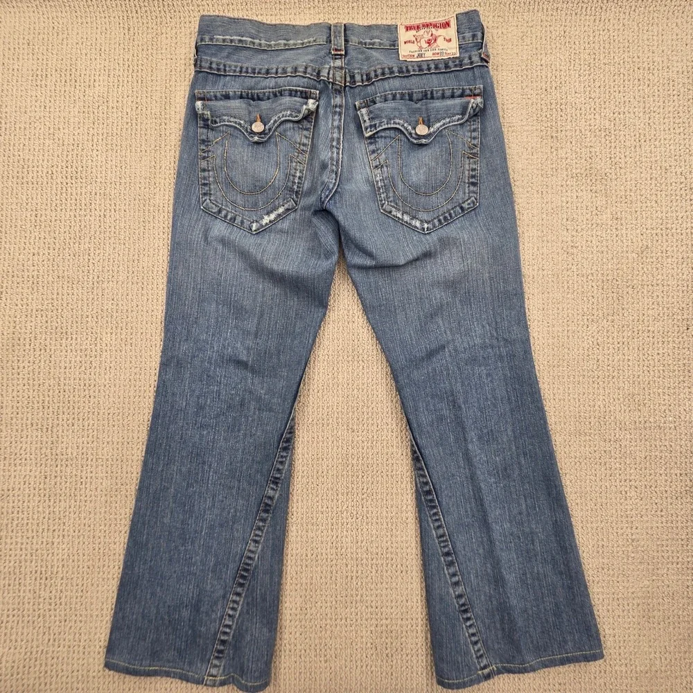 Vintage True Religion Joey Flare Jeans Blue Denim Mens 36x30 Y2K USA MADE